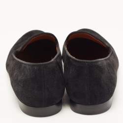 Pre Owned Valentino Black Suede Smoking Slippers Size 38