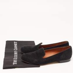 Pre Owned Valentino Black Suede Smoking Slippers Size 38