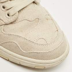Pre Owned Valentino Beige Canvas Atelier Camouflage Edition Low Top Sneakers Size 37