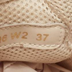 Pre Owned Valentino Beige Canvas Atelier Camouflage Edition Low Top Sneakers Size 37