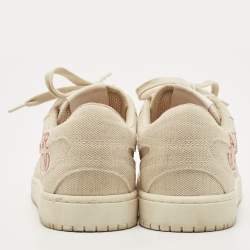 Pre Owned Valentino Beige Canvas Atelier Camouflage Edition Low Top Sneakers Size 37