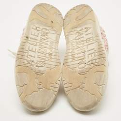 Pre Owned Valentino Beige Canvas Atelier Camouflage Edition Low Top Sneakers Size 37