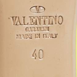 Pre Owned Valentino Green Leather Pointed Toe Pumps Size 40