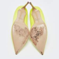 Pre Owned Valentino Green Leather Pointed Toe Pumps Size 40