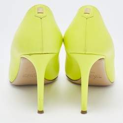 Pre Owned Valentino Green Leather Pointed Toe Pumps Size 40