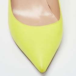 Pre Owned Valentino Green Leather Pointed Toe Pumps Size 40