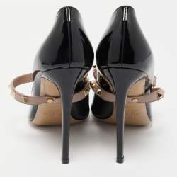 Pre Owned Valentino Black Patent and Leather Rockstud Pumps Size 39