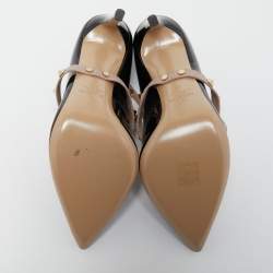 Pre Owned Valentino Black Patent and Leather Rockstud Pumps Size 39