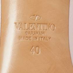 Valentino Pink Leather Rockstud Mules Size 40