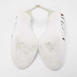 Pre Owned Valentino White Leather Slingback Open Toe Sandals Size 38.5