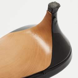 Pre Owned Valentino Black Patent Vlogo Mules Size 37