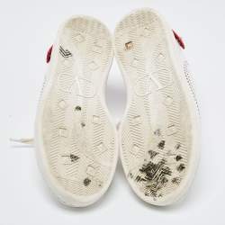 Pre Owned Valentino White Leather Escape V logo Sneakers Size 36