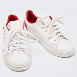 Pre Owned Valentino White Leather Escape V logo Sneakers Size 36