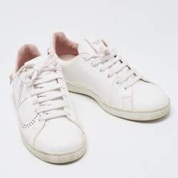 Valentino White/Pink Leather Backnet Sneakers Size 39