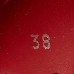 Pre Owned Valentino Red Rubber Rockstud Slides Size 38