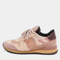 Pre Owned Valentino Multicolor Leather and Suede Rockrunner Sneakers Size 39