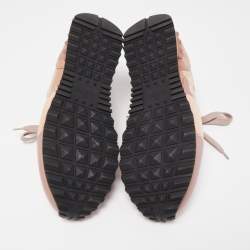 Pre Owned Valentino Multicolor Leather and Suede Rockrunner Sneakers Size 39