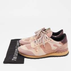 Pre Owned Valentino Multicolor Leather and Suede Rockrunner Sneakers Size 39