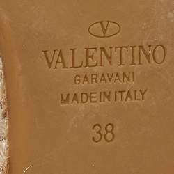 مملوكة مسبقًا صندل إسبادريل فالنتينو جلد وردي فاتح روكستد بحزام للكاحل كعب روكي مقاس 37