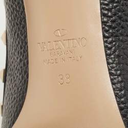 Valentino Black Leather Rockstud Pumps Size 38