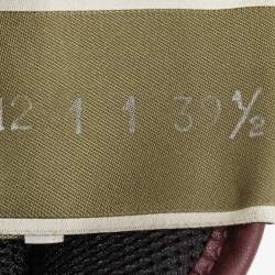 Pre Owned Valentino Red Leather and Canvas Rockrunner Low Top Sneakers Size 39.5