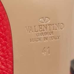 Pre Owned Valentino Pink Leather Rockstud Caged Pumps Size 41