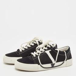 Pre Owned Valentino Black Canvas Low Top Sneakers Size 39