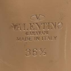 Pre Owned Valentino Pink Leather Rockstud Strappy Pointed Toe Pumps Size 36.5