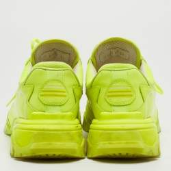 Valentino Neon Green Leather and Mesh Climber Sneakers Size 39