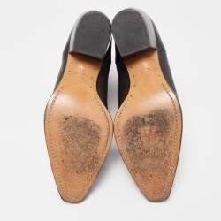 Pre Owned Valentino Black Leather Rolling Stud Cowboy Boots Size 41