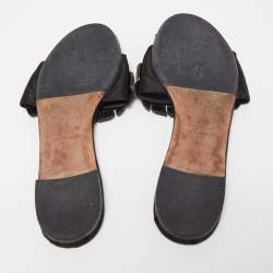 Pre Owned Valentino Multicolor Leather Tropical Dream Flat Slides Size 38