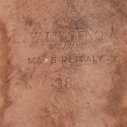 Pre Owned Valentino Multicolor Leather Tropical Dream Flat Slides Size 38