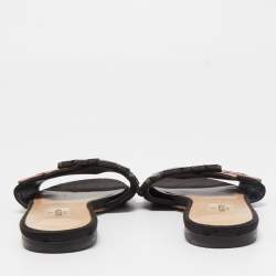 Pre Owned Valentino Multicolor Leather Tropical Dream Flat Slides Size 38