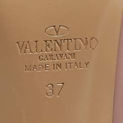 Pre Owned Valentino Pink Leather Rockstud Pumps Size 37