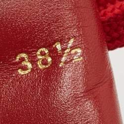 Pre Owned Valentino Red Leather Fly Crew Low Top Sneakers Size 38.5