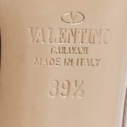 مملوكة مسبقًا Valentino Dusty Pink Patent Leather Rockstud Ankle Strap Pumps Size 39.5