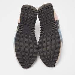 Pre Owned Valentino Multicolor Camo Print Canvas and Leather Rockrunner Sneakers Size 39