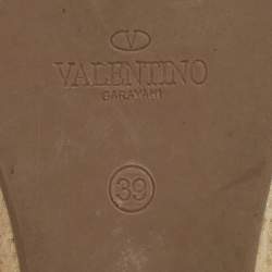 Pre Owned Valentino Black Lace and Mesh Wedge Pumps Size 39 