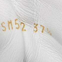 Pre Owned Valentino Silver Leather VLTN Bounce Sneakers Size 37.5