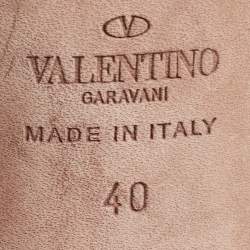 Valentino Metallic Bronze Leather Ankle Strap Sandals Size 40