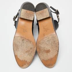 Pre Owned Valentino Black Leather Rockstud Ankle Boots Size 39