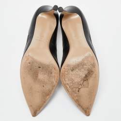 Pre Owned Valentino Black Leather Studded Pointed Toe Pumps Size 39