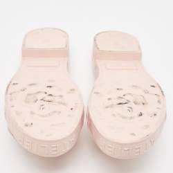 Pre Owned Valentino Pink Rubber Rose Atelier Slide Sandals Size 42