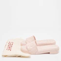 Pre Owned Valentino Pink Rubber Rose Atelier Slide Sandals Size 42