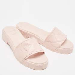 Pre Owned Valentino Pink Rubber Rose Atelier Slide Sandals Size 42