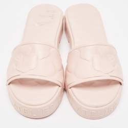 Pre Owned Valentino Pink Rubber Rose Atelier Slide Sandals Size 42