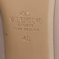 Pre Owned Valentino Pink Leather Rockstud Pointed Toe Sandals Size 40