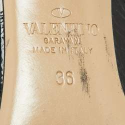 Pre Owned Valentino Black Patent Leather Rockstud Pumps Size 36