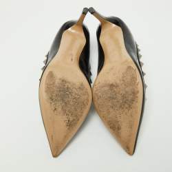 Pre Owned Valentino Black Patent Leather Rockstud Pumps Size 36