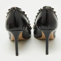 Pre Owned Valentino Black Patent Leather Rockstud Pumps Size 36
